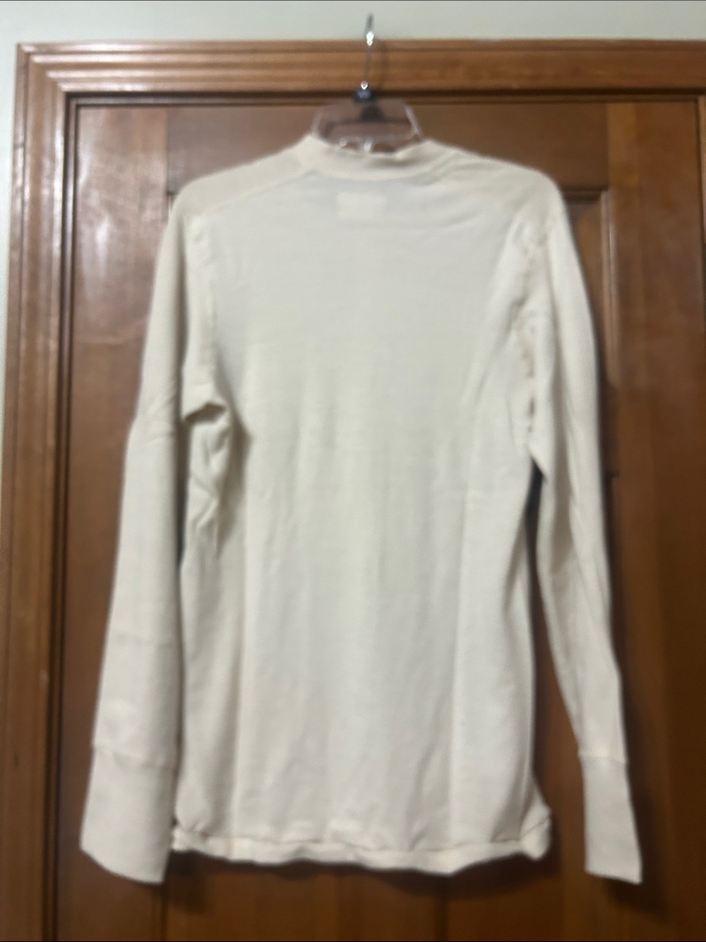 Title: Vintage Men’s Wool Cotton Winter Undershirt Cream medium - Picture 4 of 4